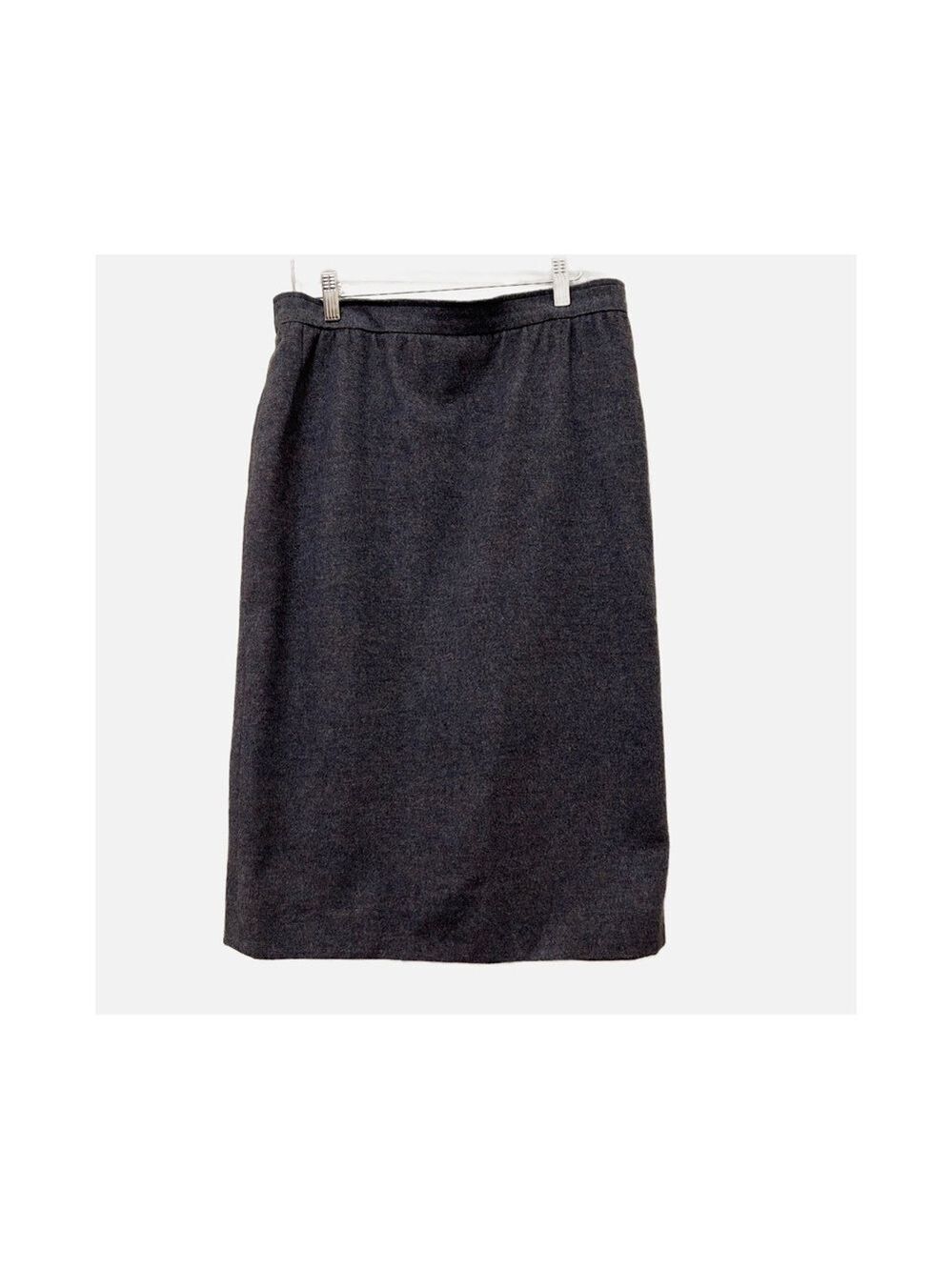 Vintage Emanuel Ungaro Wool Pencil Skirt Made in Paris Sz 12 Gray Lined Zipper